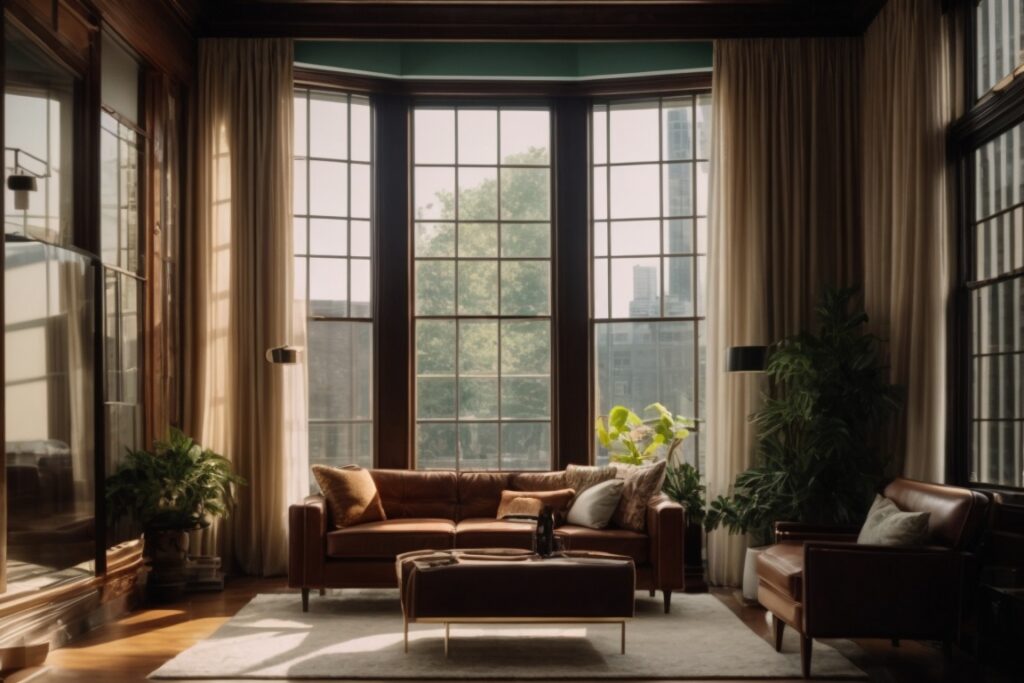 Chicago home interior with opaque windows blocking UV rays