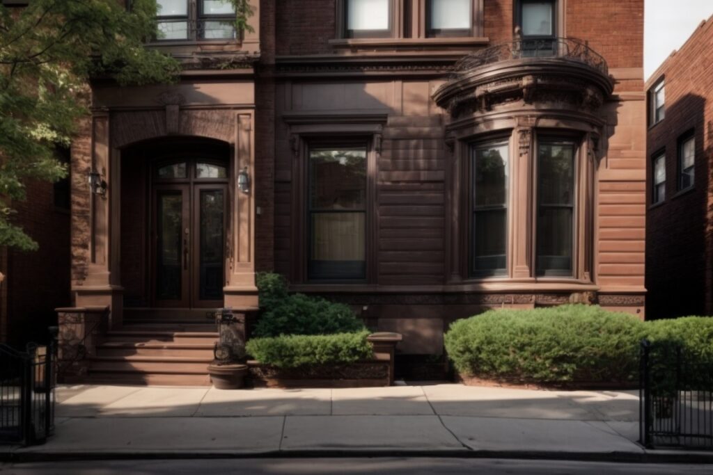 Chicago brownstone with spectrally selective window films, energy-efficient