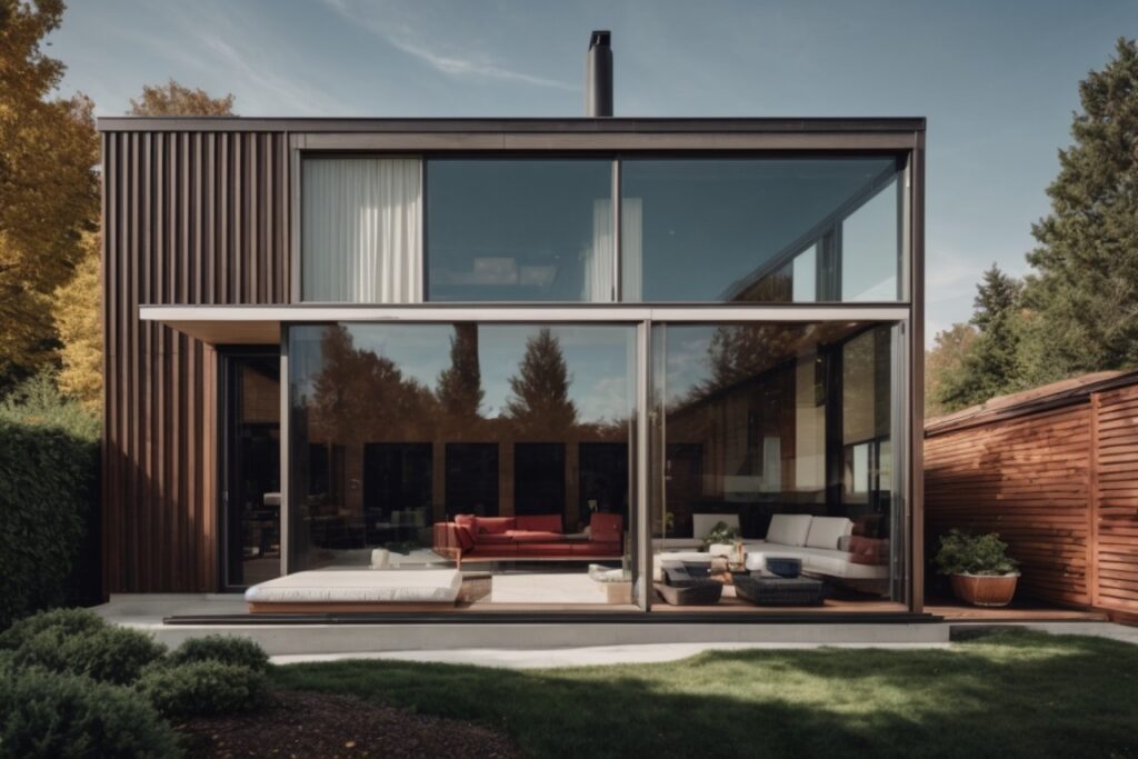 Chicago home with opaque window tinting, enhancing privacy and aesthetics